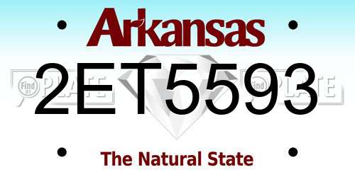 2ET5593 Arkansas License Plate
