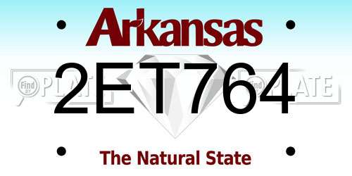 2ET764 Arkansas License Plate