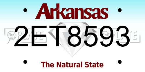 2ET8593 Arkansas License Plate