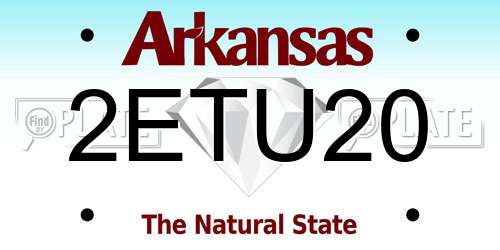 2ETU20 Arkansas License Plate