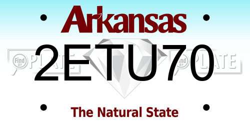 2ETU70 Arkansas License Plate