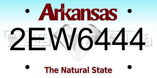 2EW6444 Arkansas License Plate