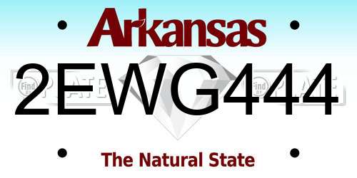 2EWG444 Arkansas License Plate
