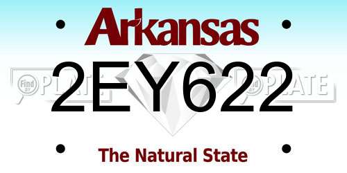 2EY622 Arkansas License Plate