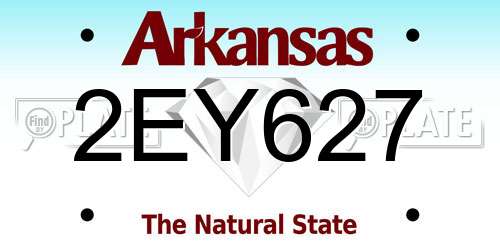 2EY627 Arkansas License Plate