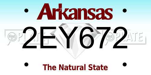 2EY672 Arkansas License Plate