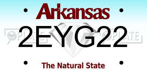 2EYG22 Arkansas License Plate