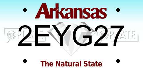 2EYG27 Arkansas License Plate