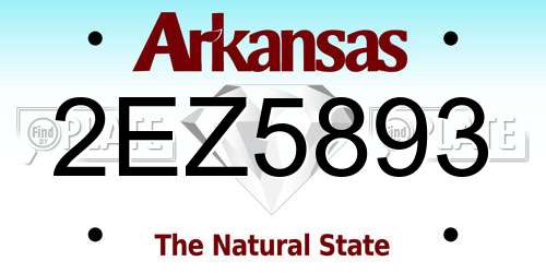 2EZ5893 Arkansas License Plate