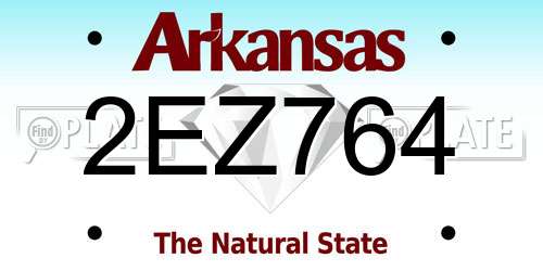 2EZ764 Arkansas License Plate