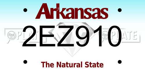 2EZ910 Arkansas License Plate