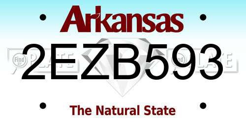 2EZB593 Arkansas License Plate