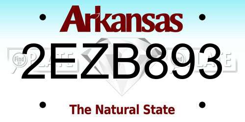 2EZB893 Arkansas License Plate
