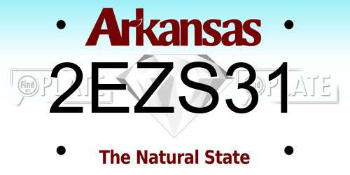 2EZS31 Arkansas License Plate