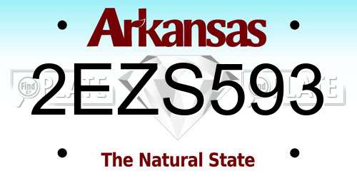 2EZS593 Arkansas License Plate