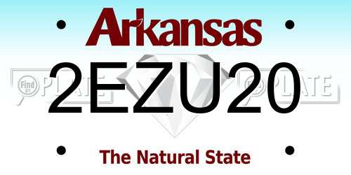 2EZU20 Arkansas License Plate