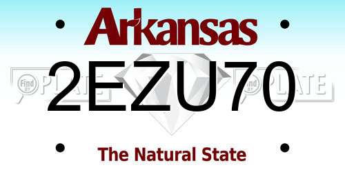 2EZU70 Arkansas License Plate