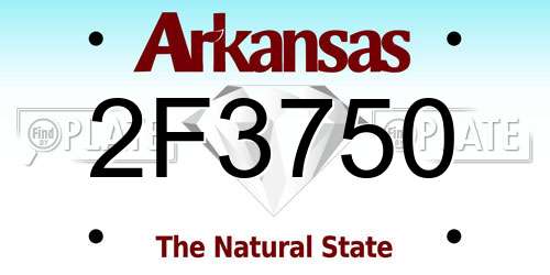 2F3750 Arkansas License Plate