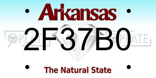 2F37B0 Arkansas License Plate