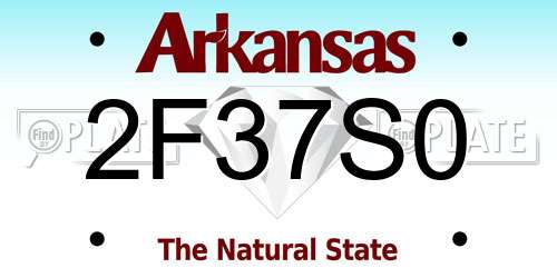 2F37S0 Arkansas License Plate