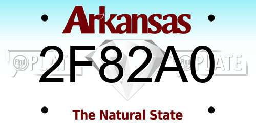 2F82A0 Arkansas License Plate