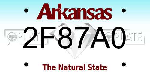 2F87A0 Arkansas License Plate