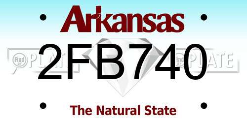 2FB740 Arkansas License Plate