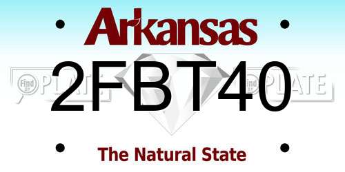 2FBT40 Arkansas License Plate