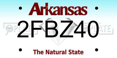 2FBZ40 Arkansas License Plate