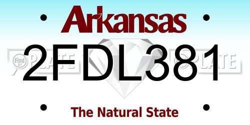 2FDL381 Arkansas License Plate