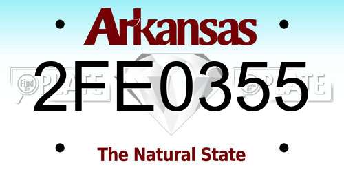 2FE0355 Arkansas License Plate