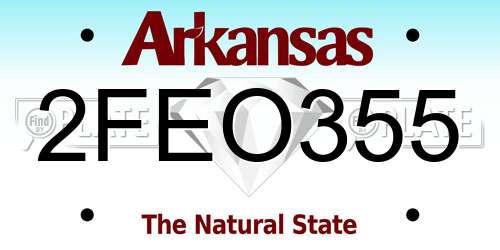 2FEO355 Arkansas License Plate
