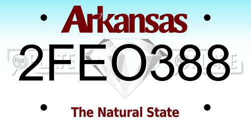 2FEO388 Arkansas License Plate