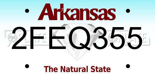 2FEQ355 Arkansas License Plate