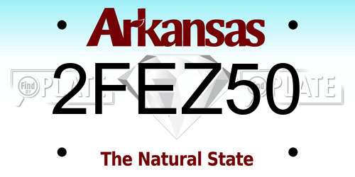 2FEZ50 Arkansas License Plate