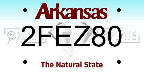 2FEZ80 Arkansas License Plate