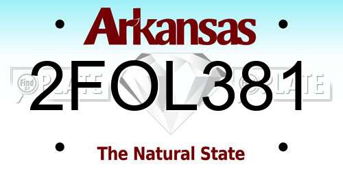2FOL381 Arkansas License Plate