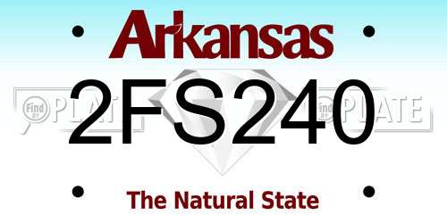 2FS240 Arkansas License Plate