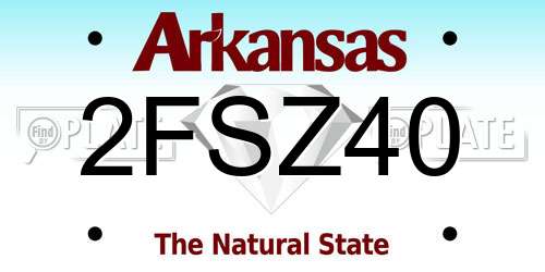 2FSZ40 Arkansas License Plate