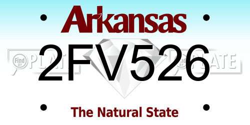 2FV526 Arkansas License Plate