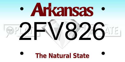 2FV826 Arkansas License Plate