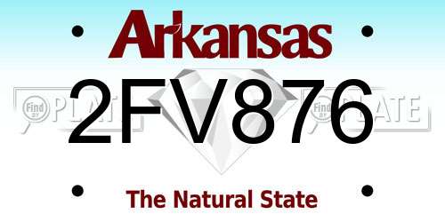 2FV876 Arkansas License Plate