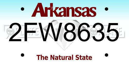 2FW8635 Arkansas License Plate