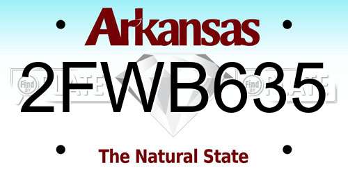 2FWB635 Arkansas License Plate