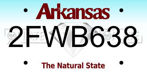 2FWB638 Arkansas License Plate