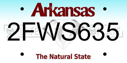 2FWS635 Arkansas License Plate