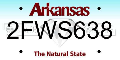 2FWS638 Arkansas License Plate