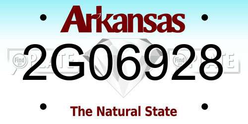 2G06928 Arkansas License Plate