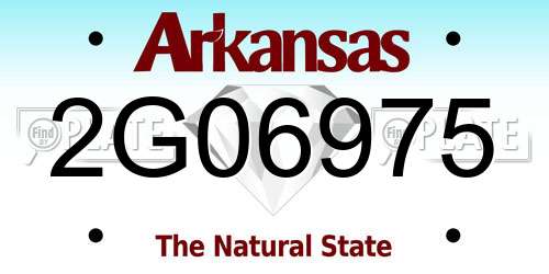 2G06975 Arkansas License Plate