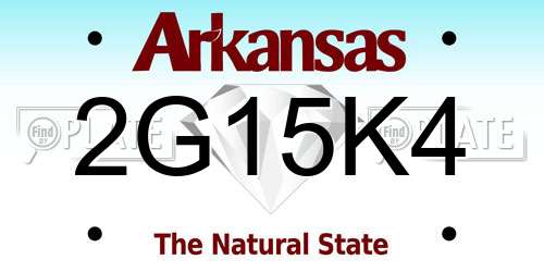 2G15K4 Arkansas License Plate